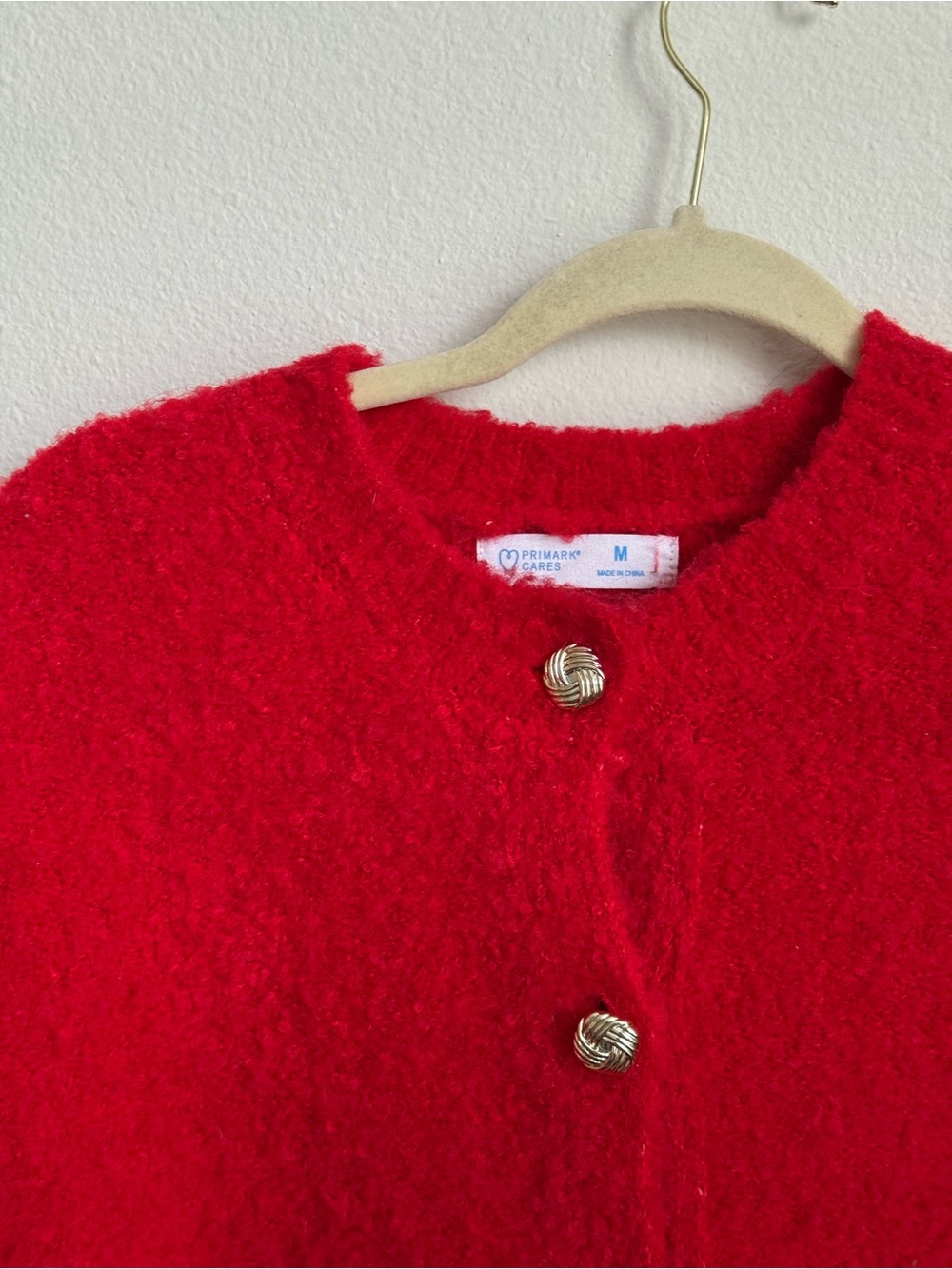 Primark Red Fuzzy Button-Up Cardigan - Picture 4 of 7